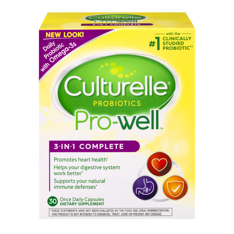 Culturelle Culturelle Probiotics, 3-in-1 Complete Probiotic With Omega 3s, 30 Once Daily Capsules Vitamins & Supplements White Smoke