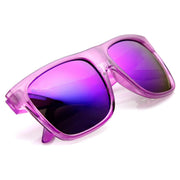 zeroUV Frosted Retro Flat Top Candy Color Mirrored Lens Sunglasses 8610 Sunglasses