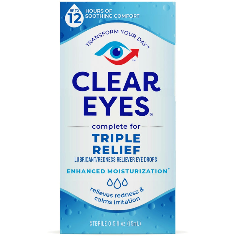 Clear Eyes Clear Eyes Lubricant/Redness Reliever Eye Drops - Triple Action Relief, 0.5 Fl Oz Eye Drops & Lubricants Lavender