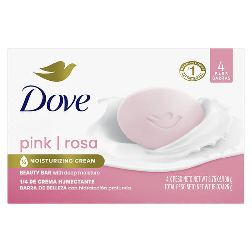 Dove Dove Beauty Bar Gentle Skin Cleanser Pink, 3.75 Oz, 4 Bars Bar Soap