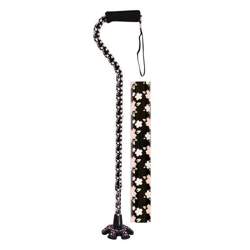 Essential Medical Supply Essential Medical Supply Couture Offset Cane With Matching Standing Tip, Pink Floral