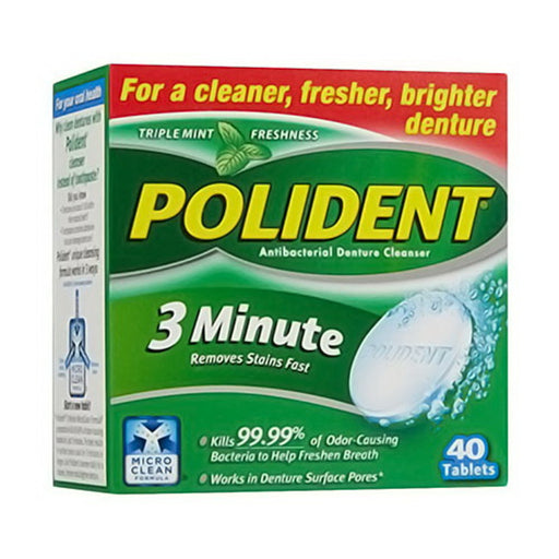 Polident Polident 3 Minute Triple Mint Antibacterial Denture Cleanser Tablets Oral Care