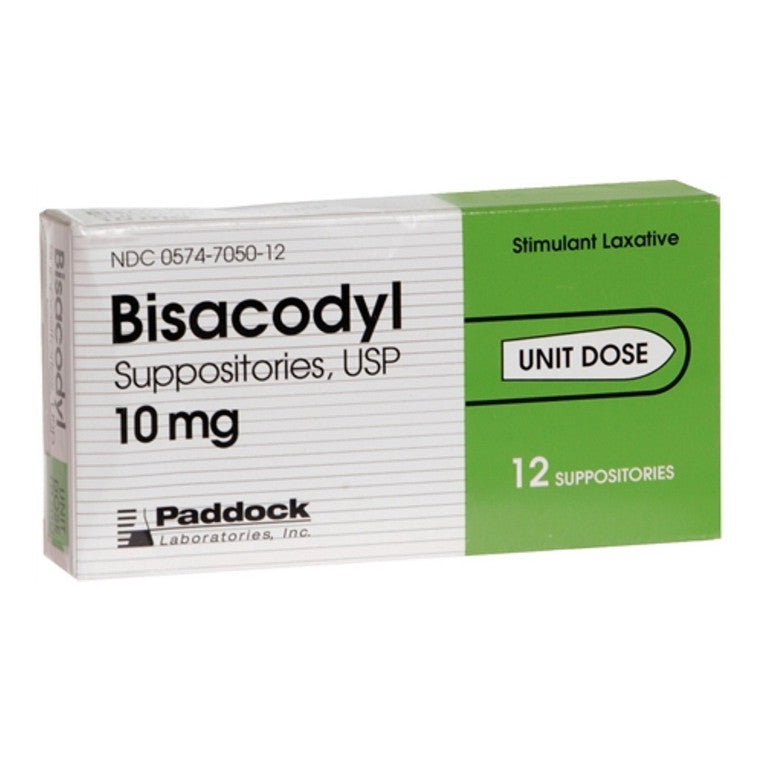 Paddock Laboratories Paddock Laboratories Bisacodyl Suppositories Usp 10 Mg Medicine Cabinets