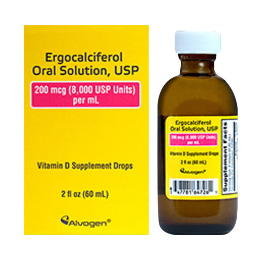 Alvogen Alvogen Ergocalciferol Oral Solution USP Vitamin D Supplement Drops, 2 Oz Vitamins & Supplements