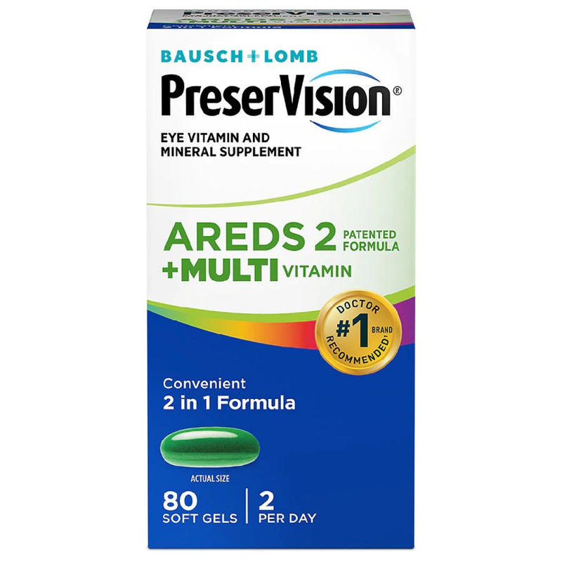 PreserVision PreserVision AREDS 2 Formula + MultiVitamin Vitamin & Mineral Supplement 80 Ct Soft Gels Vitamins & Supplements