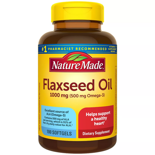 Nature Made Nature Made Flaxseed Oil, 1000 Mg, Softgels Vitamins & Supplements White Smoke