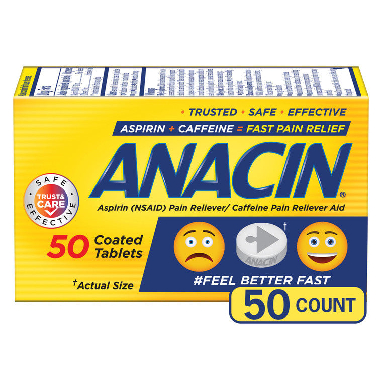 Anacin Anacin Aspirin & Caffeine Pain Reliever Tablets Personal Care