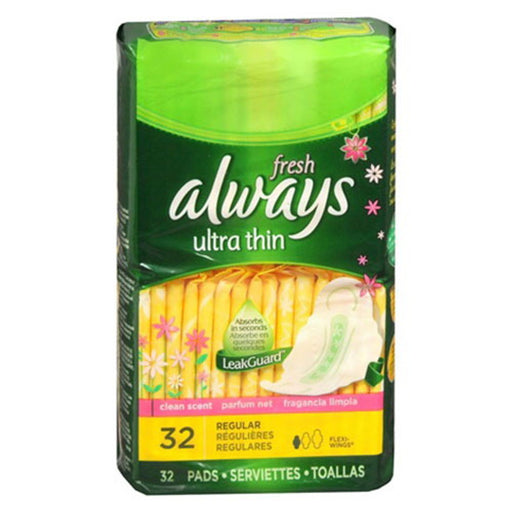 Always Always Pads, Ultra Thin, Flexi Wings, Regular, Fresh Scent, Size 1 Health & Beauty