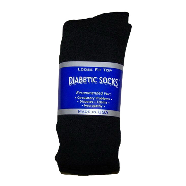 Leader Leader Diabetic Crew Socks, Black, Large Socks