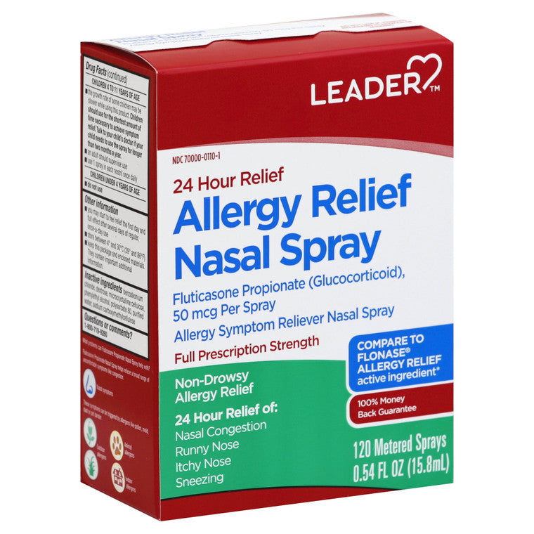 Leader Leader 24 Hour Allergy Relief Nasal Spray Medicine Cabinets White Smoke