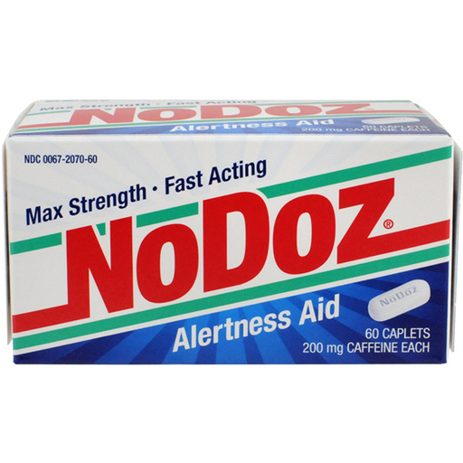 NoDoz NoDoz Alertness Aid Max Strength Caffeine Caplets 200mg Health & Beauty Light Gray
