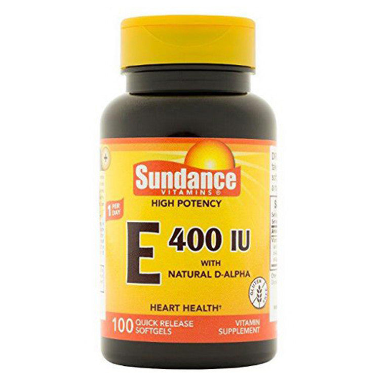 Sundance Sundance Vitamins 180Mg ( 400 IU) High Potency Vitamin  E  100 Softgels Vitamins & Supplements