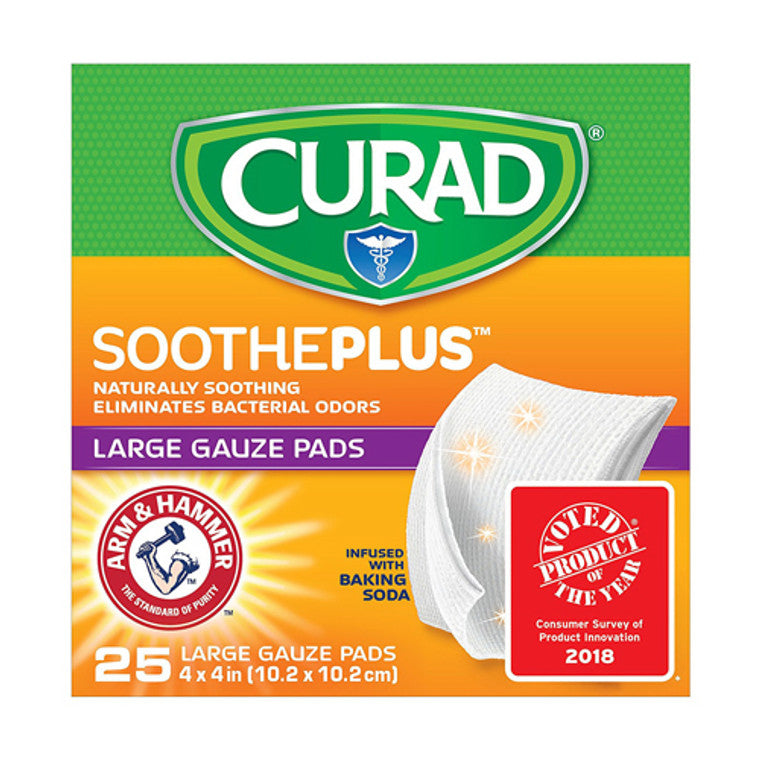 Curad Curad Soothe plus Gauze Pads Large 4x4 In 25Ct Health & Beauty