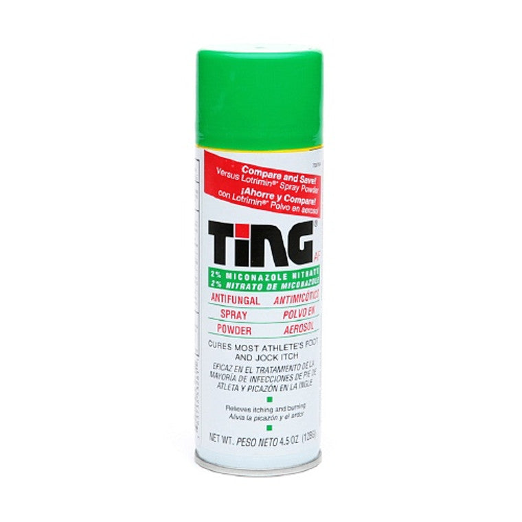 Ting Ting Athlete's Foot Spray, Max Strength, Antifungal Spray Powder 4.5 OZ Can Personal Care Lime Green