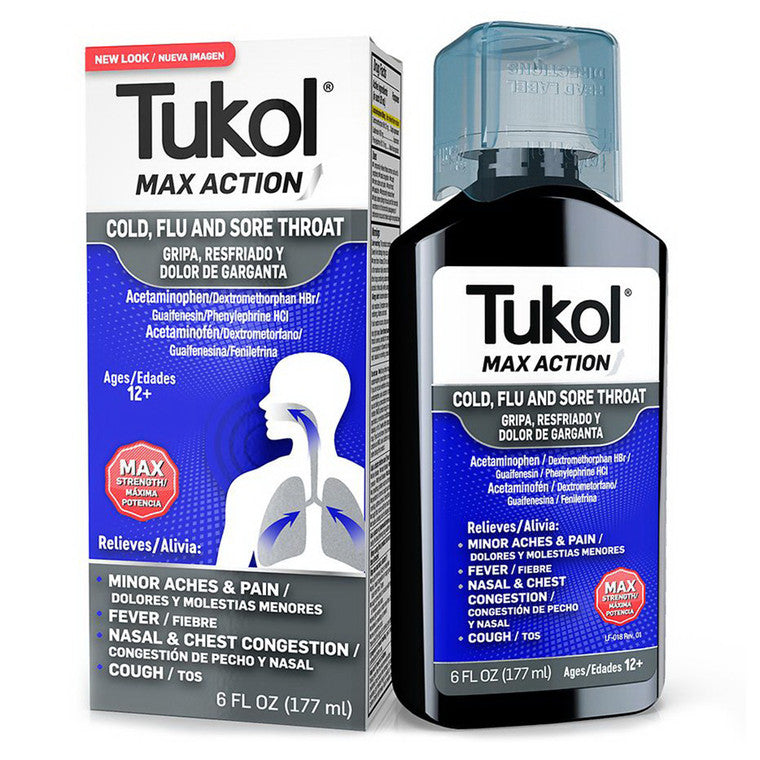 Tukol Tukol Cold, Sore Throat & Cough, Max Strength 6 Oz Medicine & Drugs