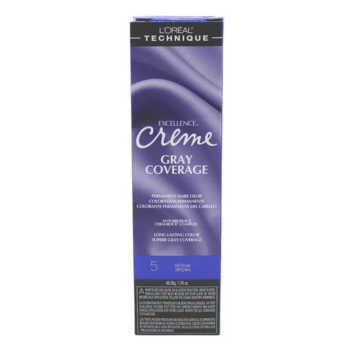 L'Oreal L'Oreal Excel Creme Color 5 Medium Brown 1.74 Oz Hair Color Dim Gray