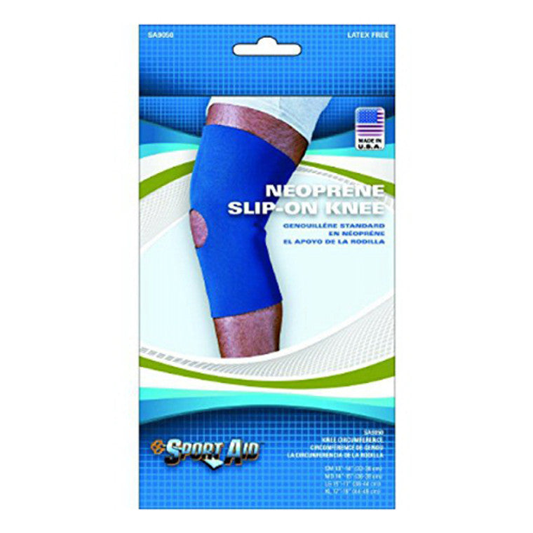 Sport Aid Sport Aid Knee Sleeve 12 1/2 Neoprene Open Patella Large Knee Braces Alice Blue