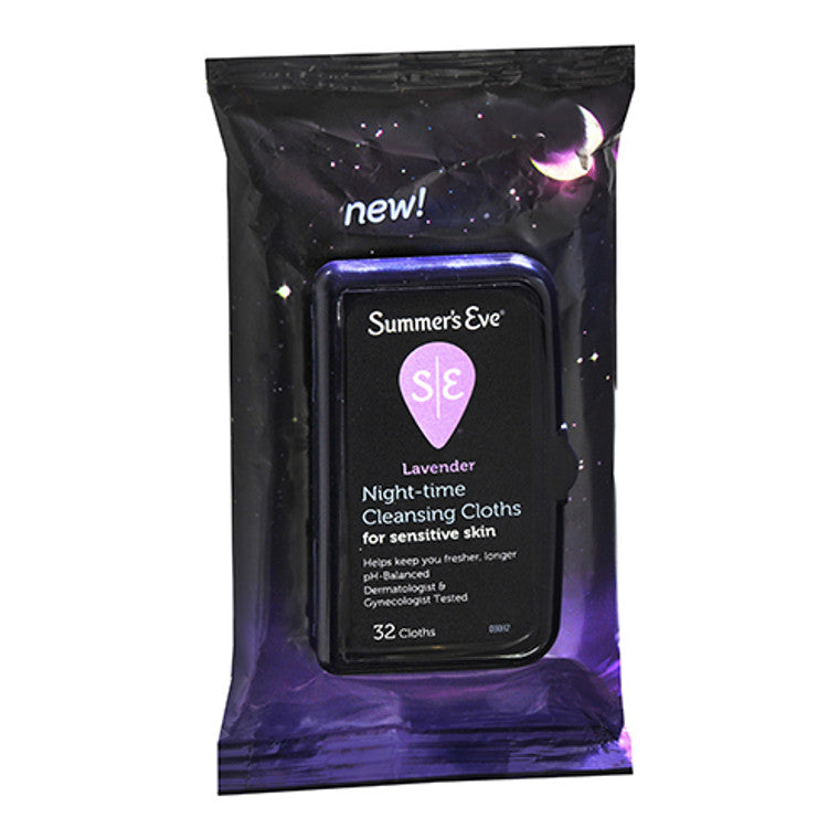 Summer's Eve Summer's Eve Lavender Night Time Cleansing Cloths For Sensitive Skin Health & Beauty