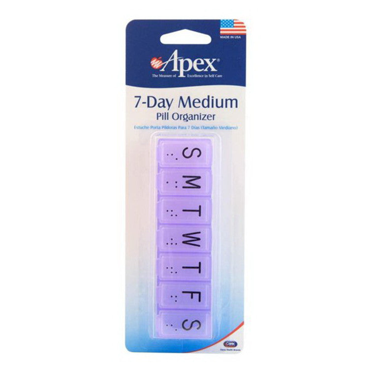 Apex Apex Pill Organizer, Medium, 7-Day Medical Lavender