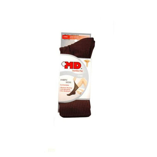 Plus MD Diabetic Socks MD Black  Diabetic Crew  Socks  Large 1 Pair Fitness & Nutrition