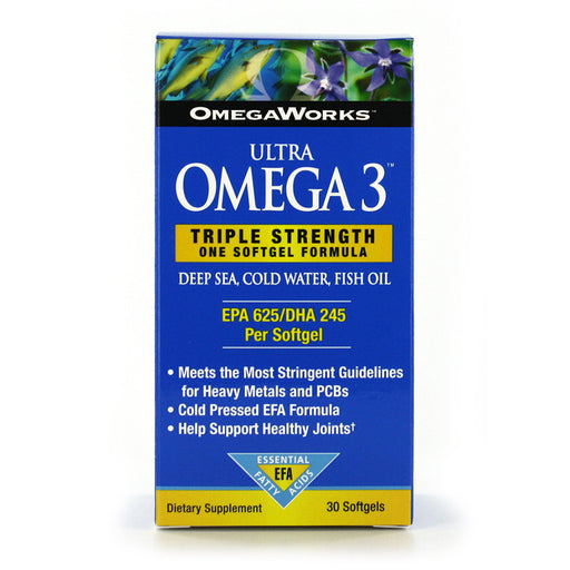 OmegaWorks OmegaWorks Ultra 3 Triple Strength, 30 Softgels Vitamins & Supplements White Smoke