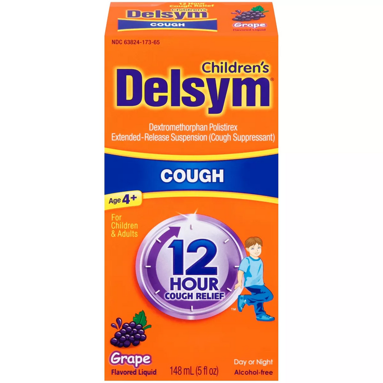 Delsym Delsym Children'S Cough Suppressant Liquid, Grape Flavor, 5 Ounce Grapes