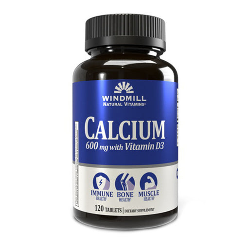 Windmill Windmill® Calcium 600 mg with Vitamin D3 – Bone Health Support (120 Tablets) Vitamins & Supplements