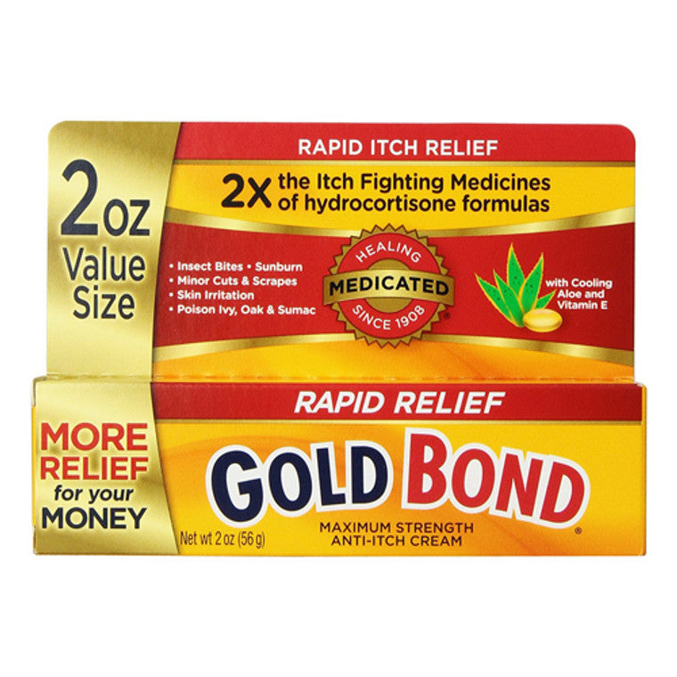 Gold Bond Gold Bond Anti-Itch Cream, Rapid Relief, Dual Action, 2 Ounce Value Size Personal Care Firebrick