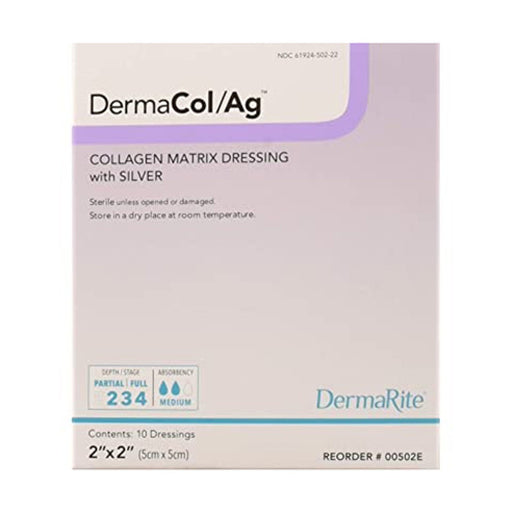 Dermarite Skin Care DermaRite® DermaCol™ Ag Collagen Dressing with Silver - 2" x 2" Medical Supplies