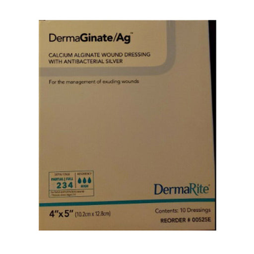 DermaGinate/ Ag DermaGinate/ Ag Antimicrobial Silver Dressing 4" X 5" Calcium Alginate Gauze Medical Supplies
