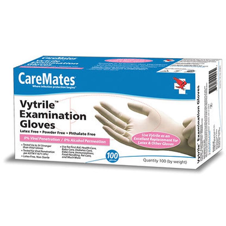 Caremates Caremates Vytrile Exam Gloves Latex  Free Powder Phthalate Free  X- Large 100Ct Gloves & Mittens