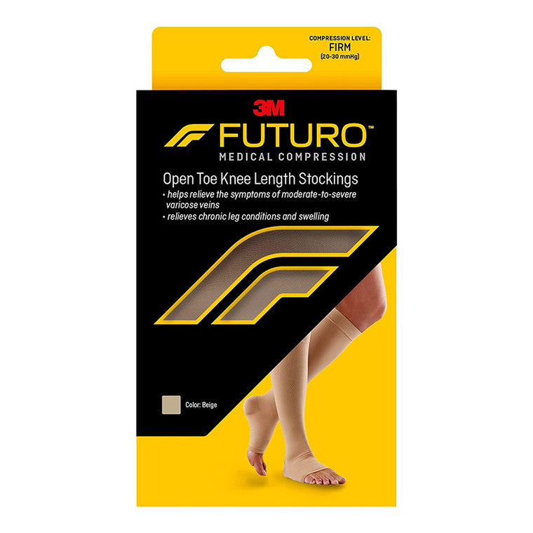 Futuro Stockings Futuro Stockings Therapeutic Support, Firm Compression Knee High, Open Toe, Beige, Small Plant Cages & Supports
