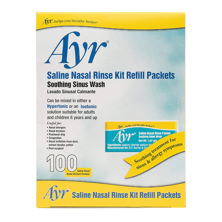 Ayr Ayr Saline Nasal Rinse Refill Packets (100 Count) Respiratory Care