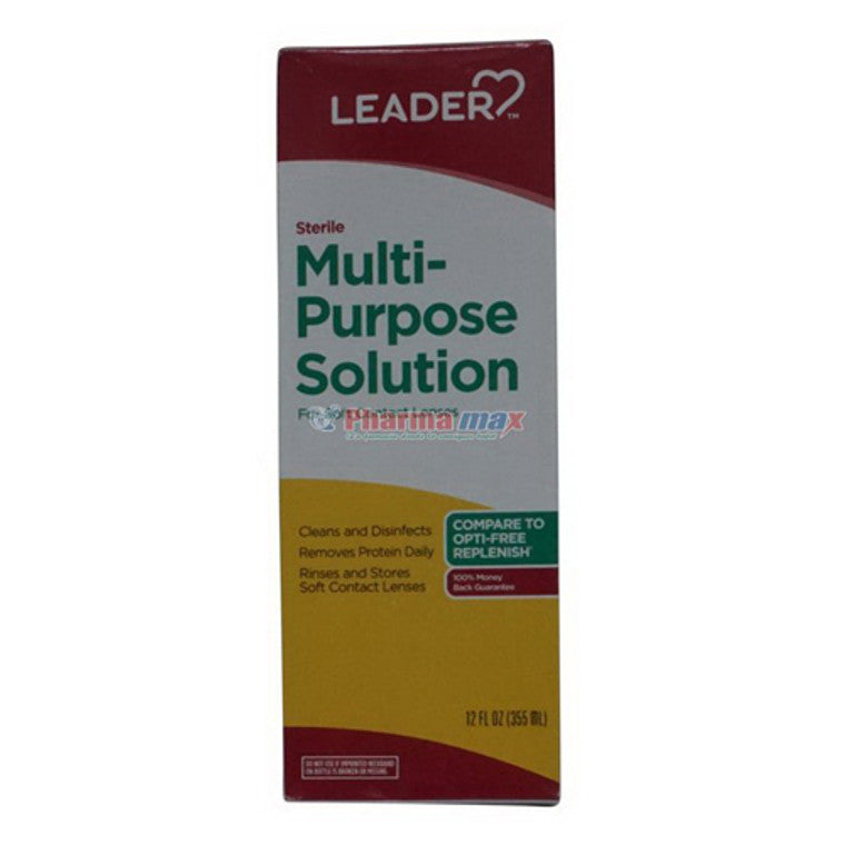 Leader Leader Multi-Purpose Solution For Contact Lenses, 12 Oz Contact Lens Solution