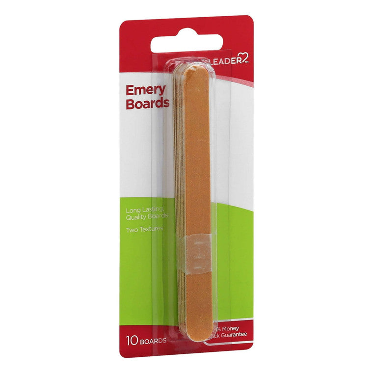 Leader Health Care Leader Health Care Emery Board Two Textures - 10 Boards Nail Files & Emery Boards Light Gray