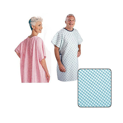 Salk Salk SnapWrap Deluxe Adult Patient Gown - Blue Solid Health Care