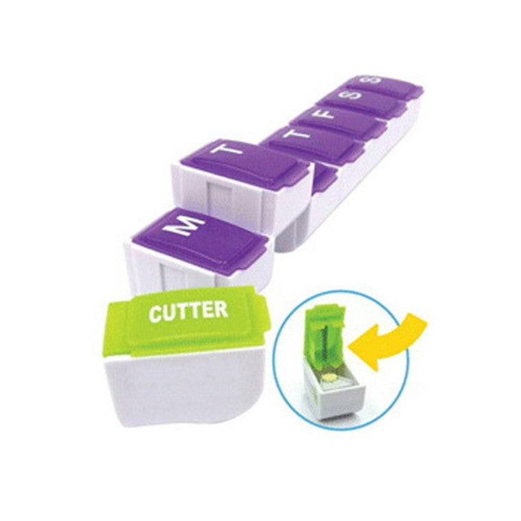 Apex Detach N Go Apex 7-Day Pill Organizer Plus Cutter Health Care White Smoke