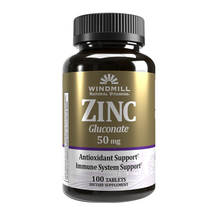 Windmill Windmill Natural Source Zinc As Gluconate 50 Mg Tablets Vitamins & Supplements White Smoke