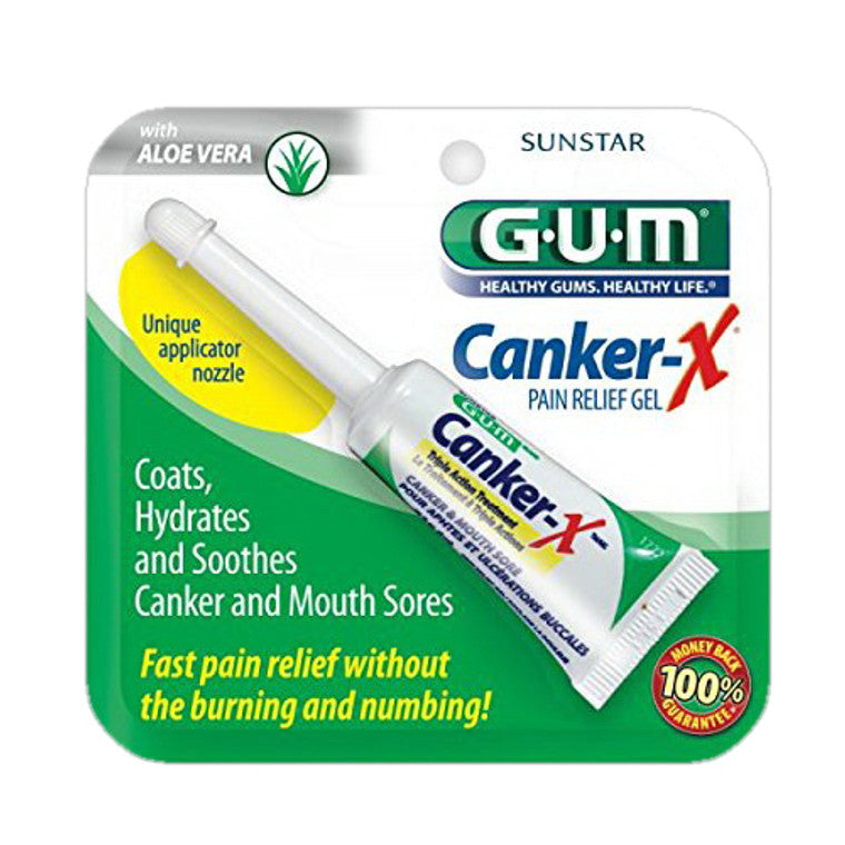 GUM GUM Canker-X Pain Relief Gel With Aloe Vera Personal Care White Smoke
