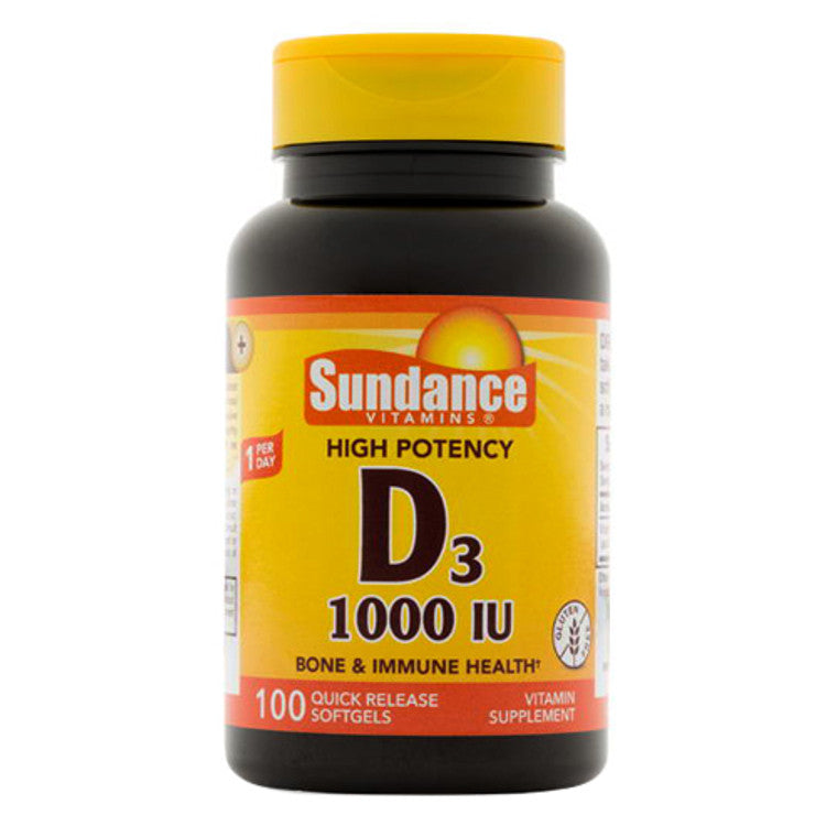 Sundance Vitamins Sundance Vitamins High Potency Vitamin D3 1000 IU Quick Release - 100 Softgels Vitamins & Supplements