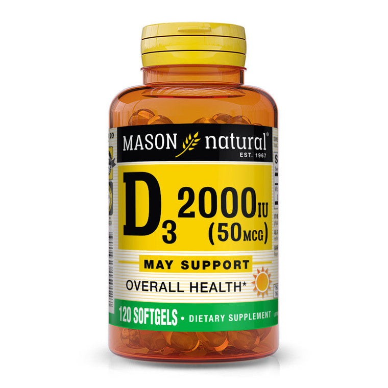 Mason Natural Mason Natural Vitamin D3, 2000 IU, Softgels Vitamins & Supplements