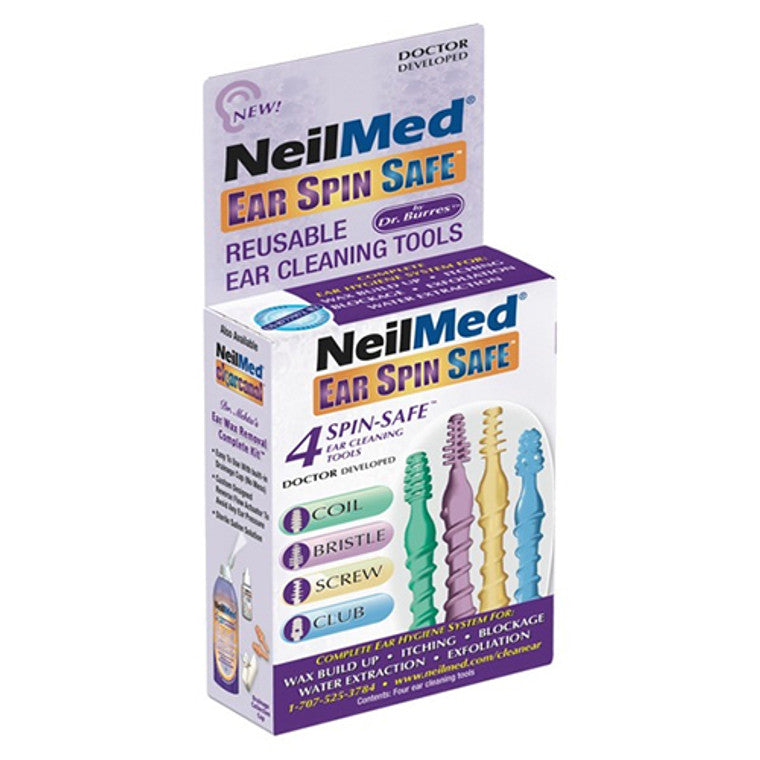 Neilmed Neilmed Pack De 3 - Oído Spin Seguro 4 Spin-Seguro Reutilizables Oído Herramientas De Limpieza Ear Care White Smoke