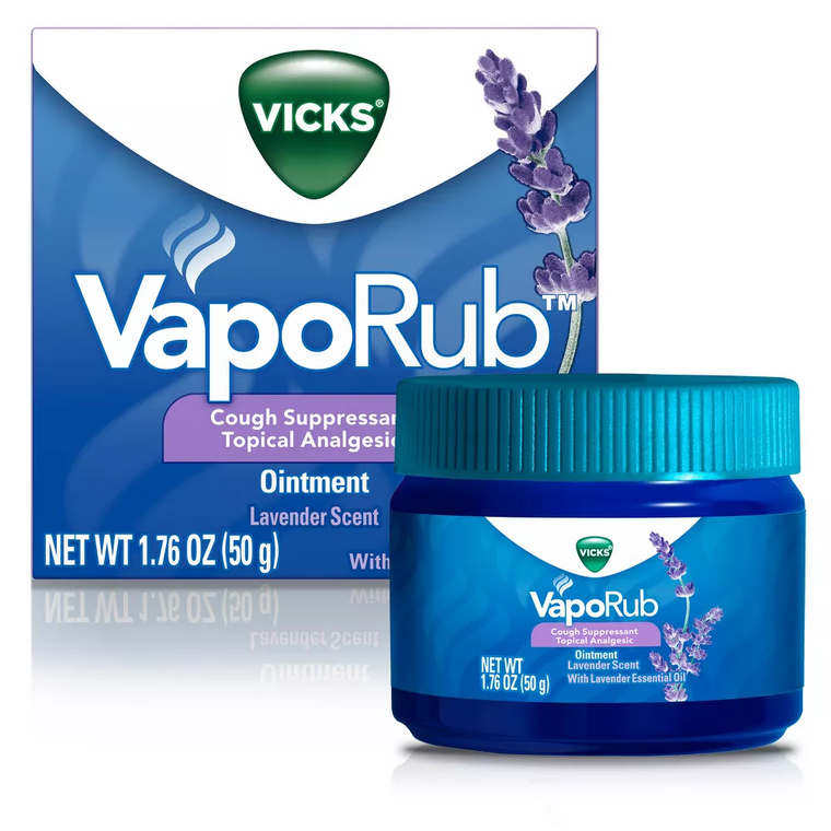 Vicks Vicks Vaporub, Lavender Scent, Cough Suppressant, Topical Chest Rub & Analgesic Ointment, 1.76 Oz Health & Beauty