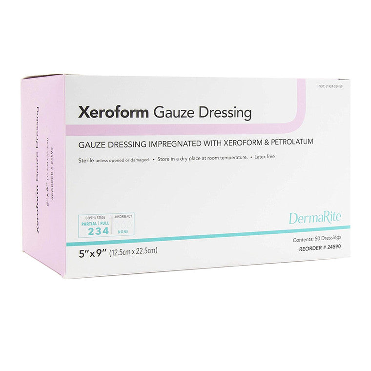 Dermarite Skin Care Dermarite Xeroform Gauze  Dressing 5 X 9 In 50 Ct Medical Supplies