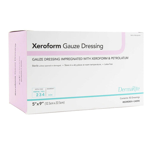 Dermarite Skin Care Dermarite Xeroform Gauze  Dressing 5 X 9 In 50 Ct Medical Supplies