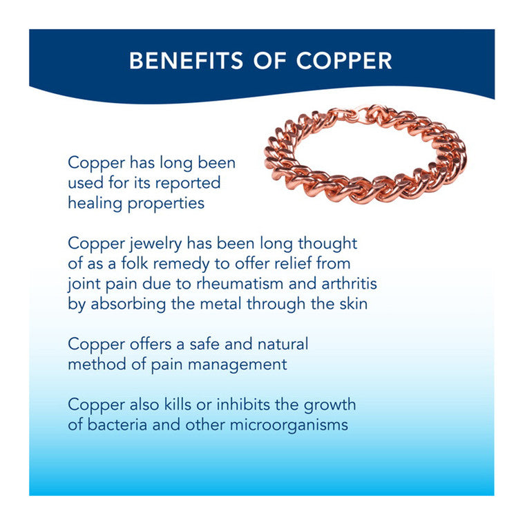 Apex Health Aids Apex Health Aids Copper Bracelet Wide Link Size 9 Bracelets White Smoke