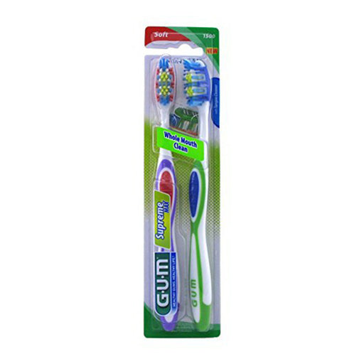 Butler G-U-M Oral Care Butler G-U-M Oral Care Toothbrush Supreme Max Soft 2pack Toothbrushes Light Slate Gray