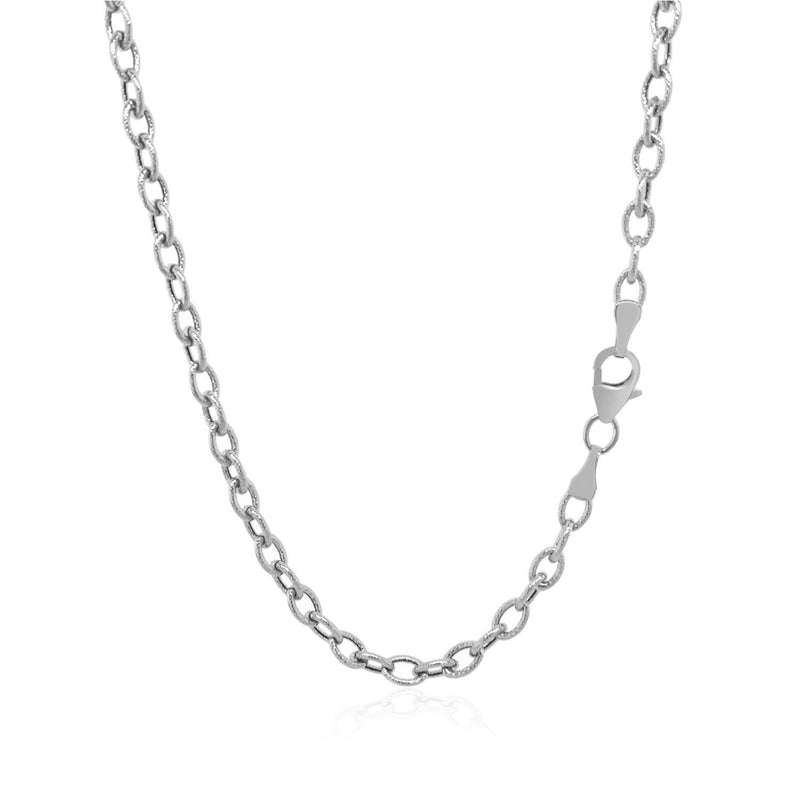 Bids.com 3.5mm 14k White Gold Pendant Chain with Textured Links Necklaces