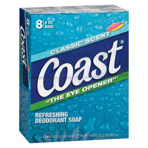 Coast Coast 8 Pack Refreshing Pacific Force Classic Scent Deodorant Soap Bar Soap Dark Cyan