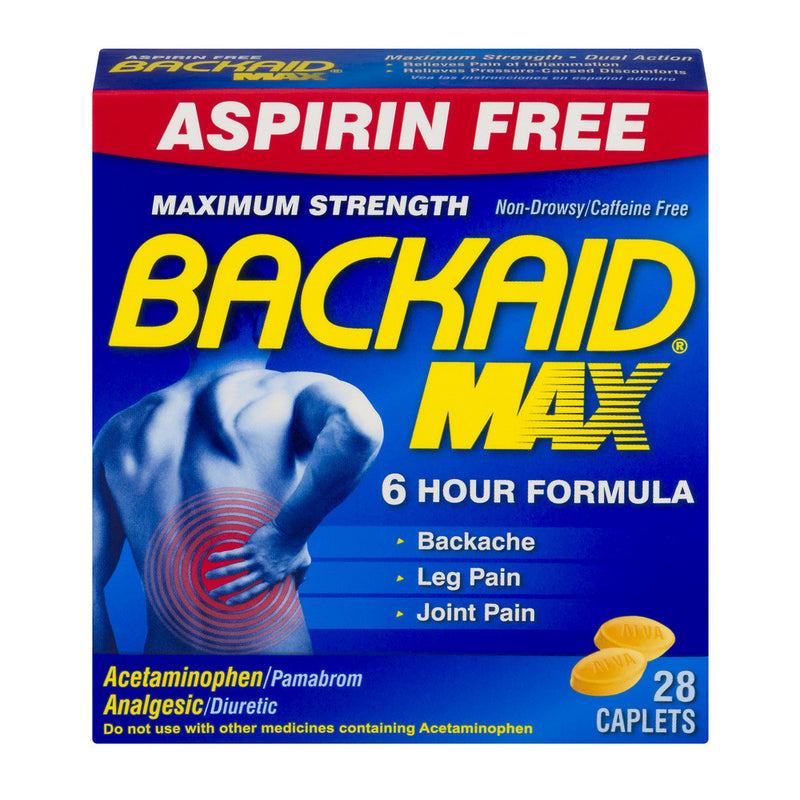 Backaid Backaid Max Pain Reliever, Maximum Strength, Caplets Health & Beauty